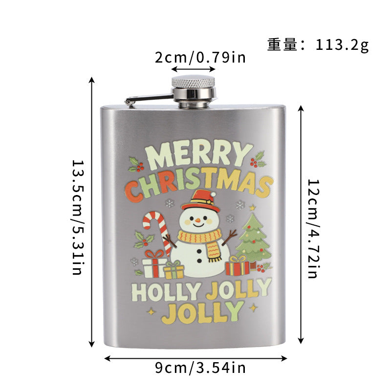 Cross-border household stainless steel wine jug, outdoor portable 8-ounce baijiu wine set, creative high-appearance Russian wine jug