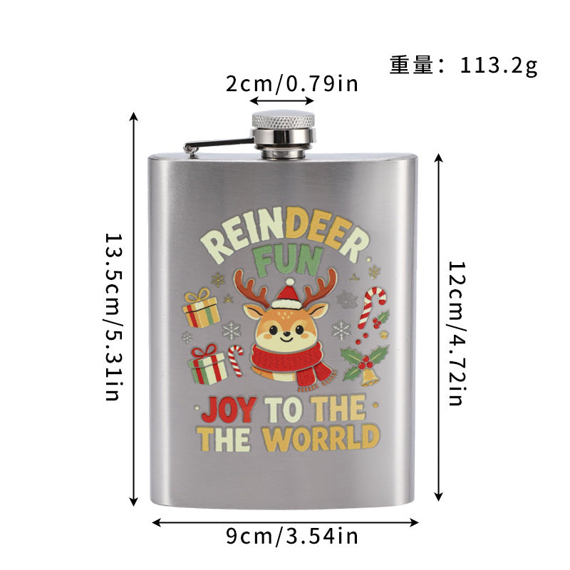 Cross-border household stainless steel wine jug, outdoor portable 8-ounce baijiu wine set, creative high-appearance Russian wine jug