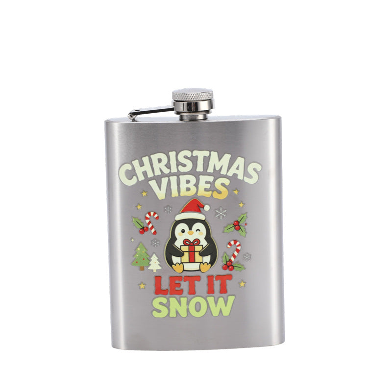 Cross-border household stainless steel wine jug, outdoor portable 8-ounce baijiu wine set, creative high-appearance Russian wine jug