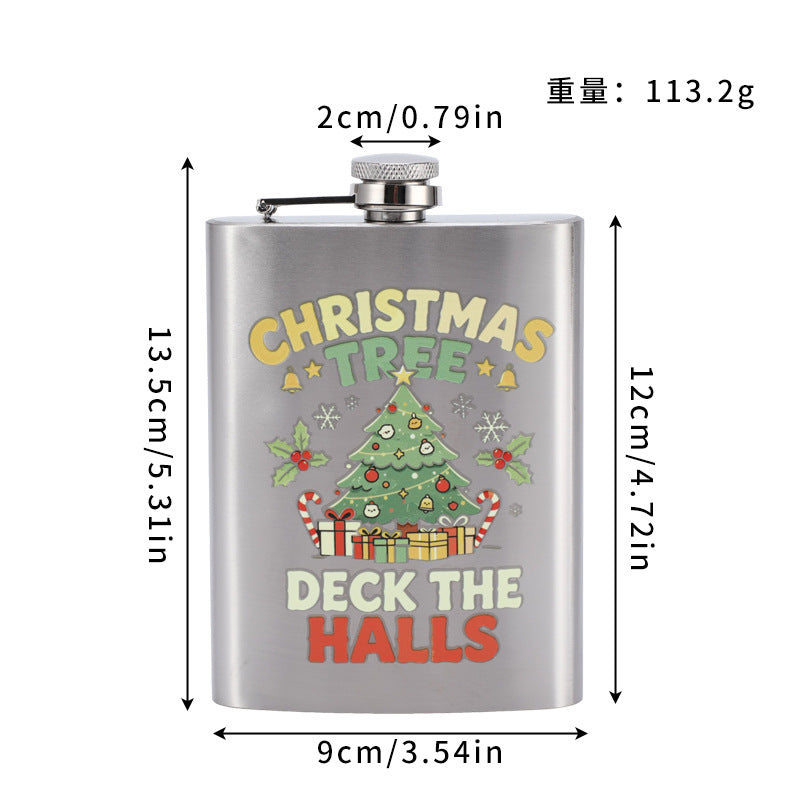 Cross-border household stainless steel wine jug, outdoor portable 8-ounce baijiu wine set, creative high-appearance Russian wine jug