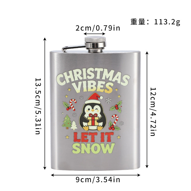 Cross-border household stainless steel wine jug, outdoor portable 8-ounce baijiu wine set, creative high-appearance Russian wine jug